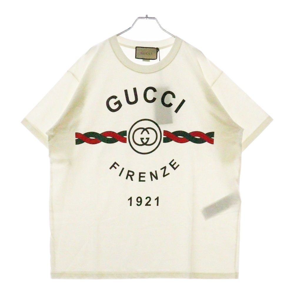 GUCCI グッチ FIRENZE 1921 Print Tee フィレンツェ ロゴプリント 半袖Tシャツ カットソー ホワイト 616036 XJD7T