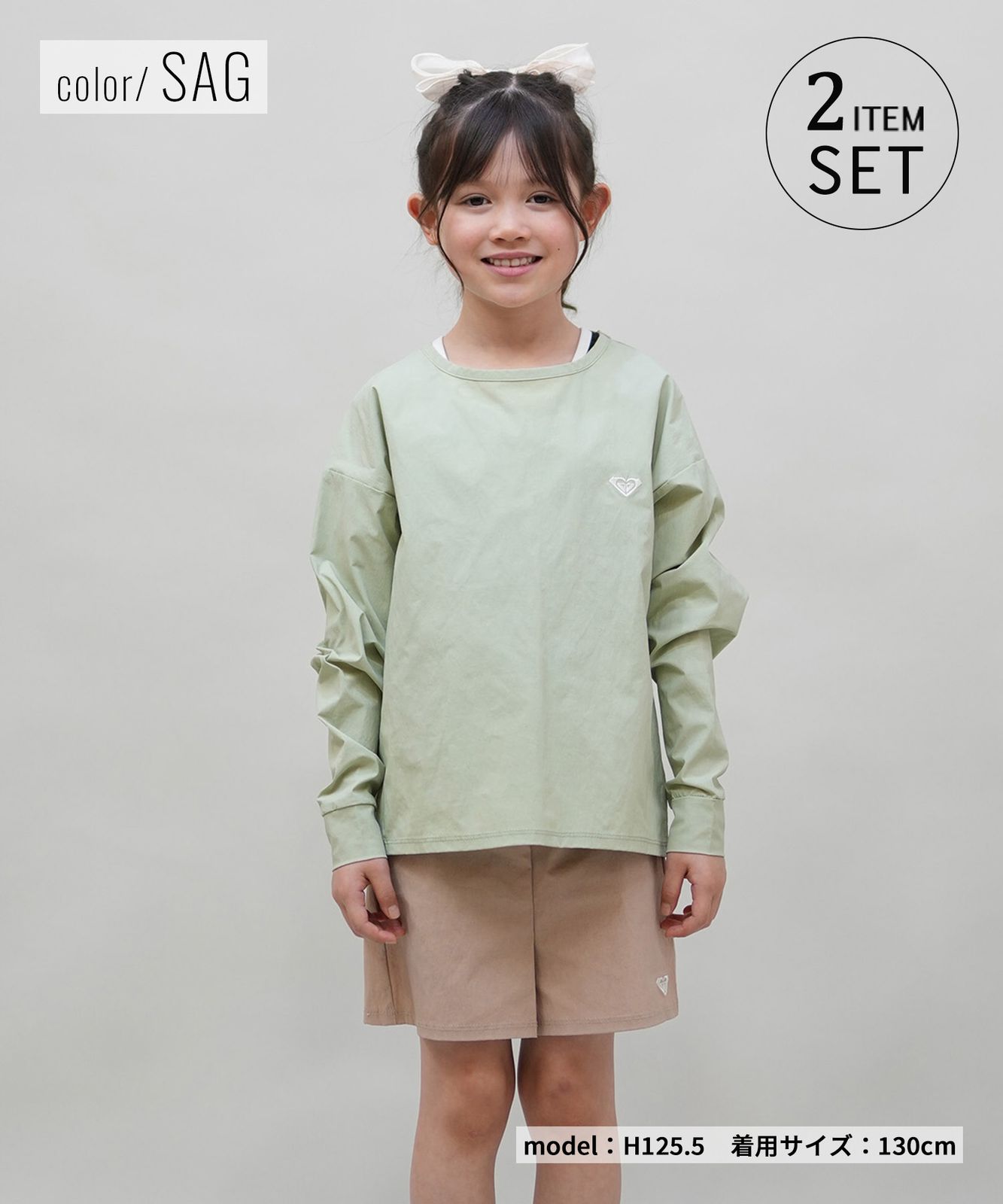 ムラスポ ROXY ロキシー 水着 ラッシュガード 2点セット キッズ 長袖 Tシャツ ショーツ MINI HEAR THE WAVES