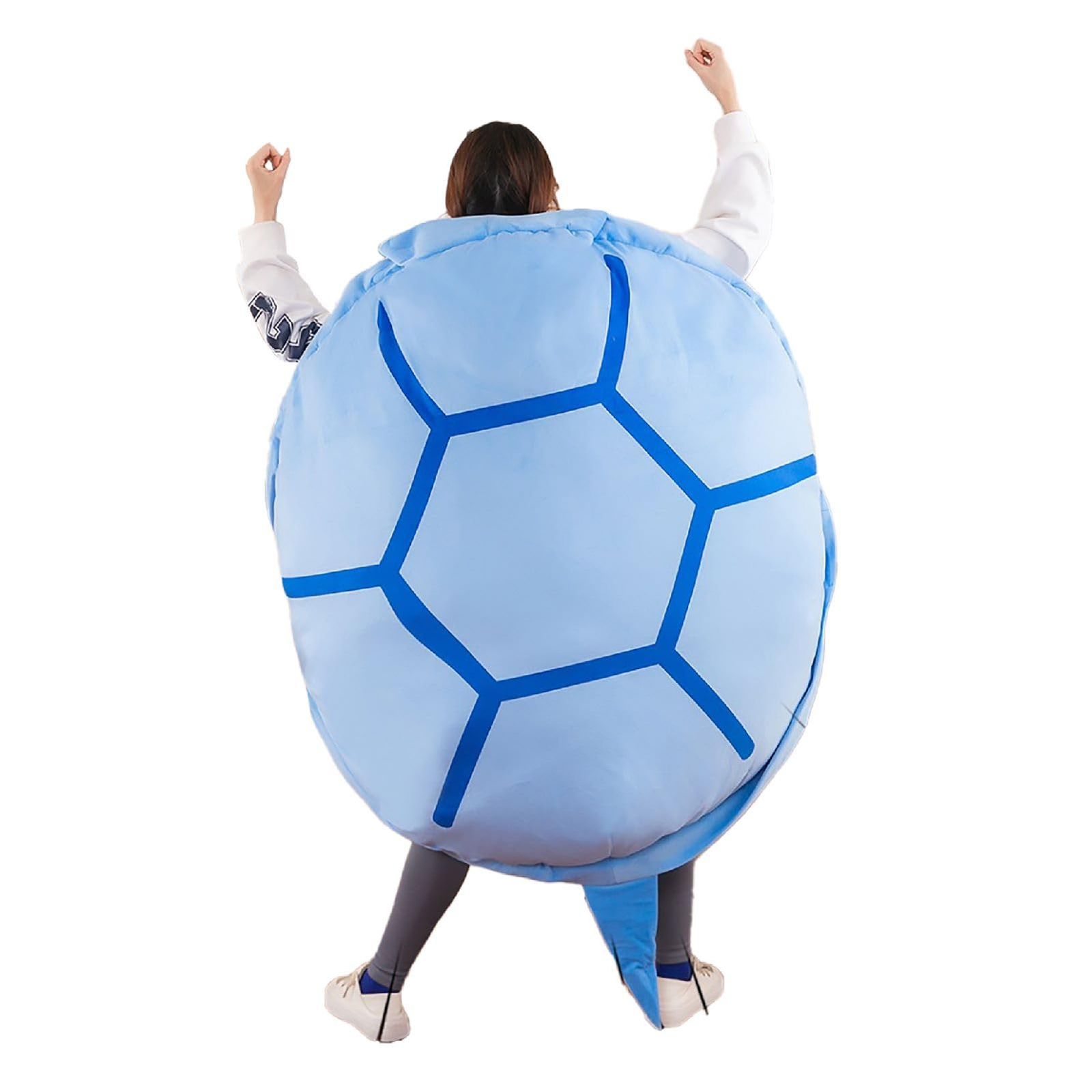 CAWKAY 亀の甲羅 クッション 着ぐるみ 着用可能 ぬいぐるみ コスプレ 抱き枕 リラックス 座布団 座椅子 背もたれ 読書 動画視聴 (ブルー 100cm) [ブルー 100cm]