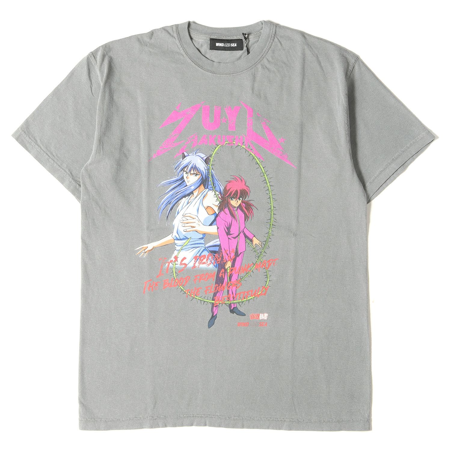 新品 WIND AND SEA ウィンダンシー Tシャツ 幽遊白書 ウォッシュ加工