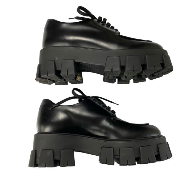 karina 品　PRADA ブラックレザー 厚底シューズ karina 品 PRADA ブラックレザー 厚底シューズ ブラック プラダ