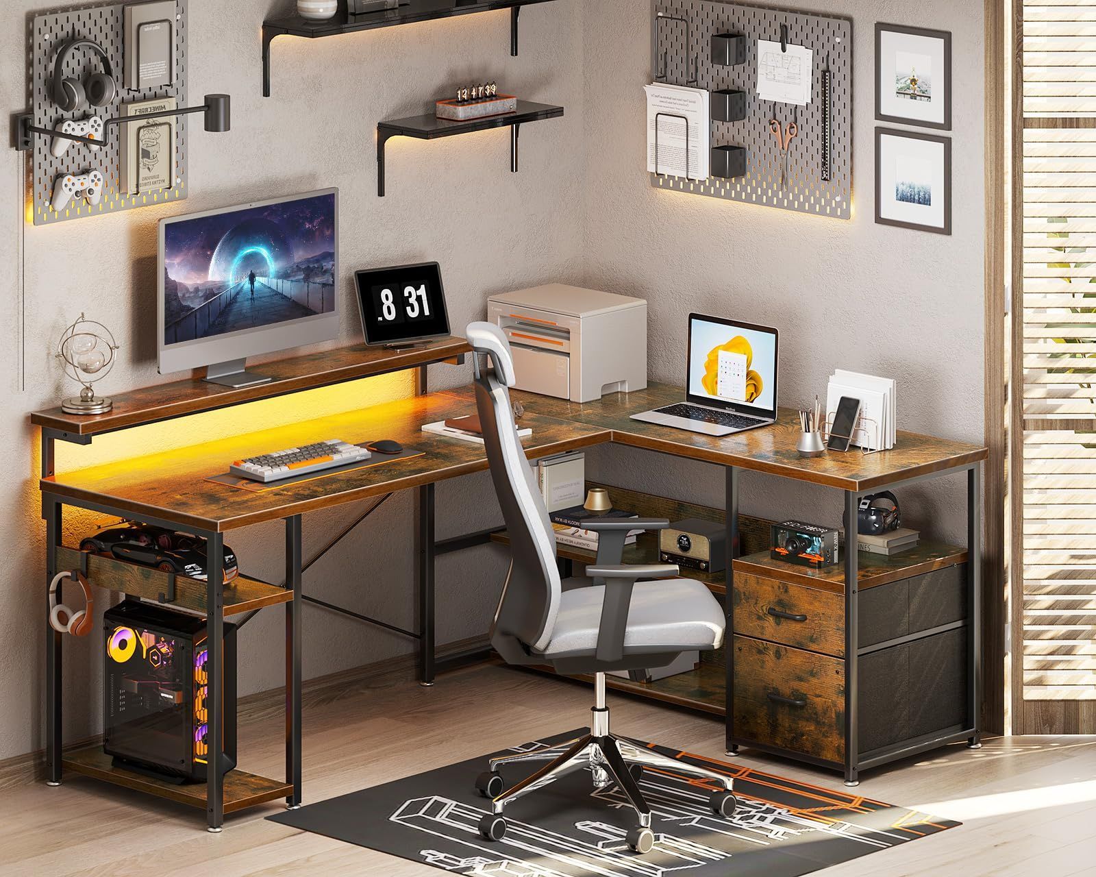 pcデスク 棚付き