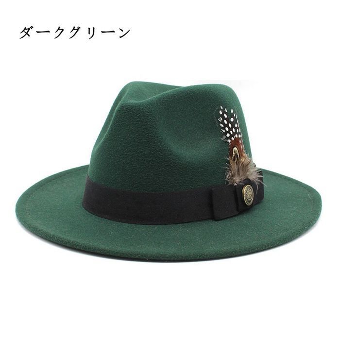 美品 | オリーブグリーン フェルトハット 秋冬 中折れ帽 ボーイスカウト フェルト 中折れハット 秋冬 ポリフェルト つば6cm メンズ