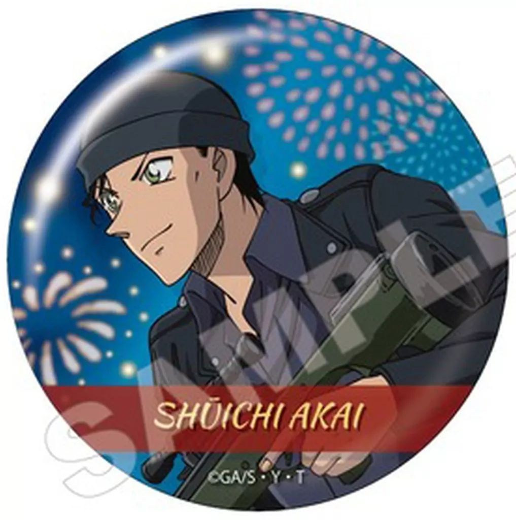 中古】バッジ・ビンズ 赤井秀一 「名探偵コナン 箔押し缶バッジ