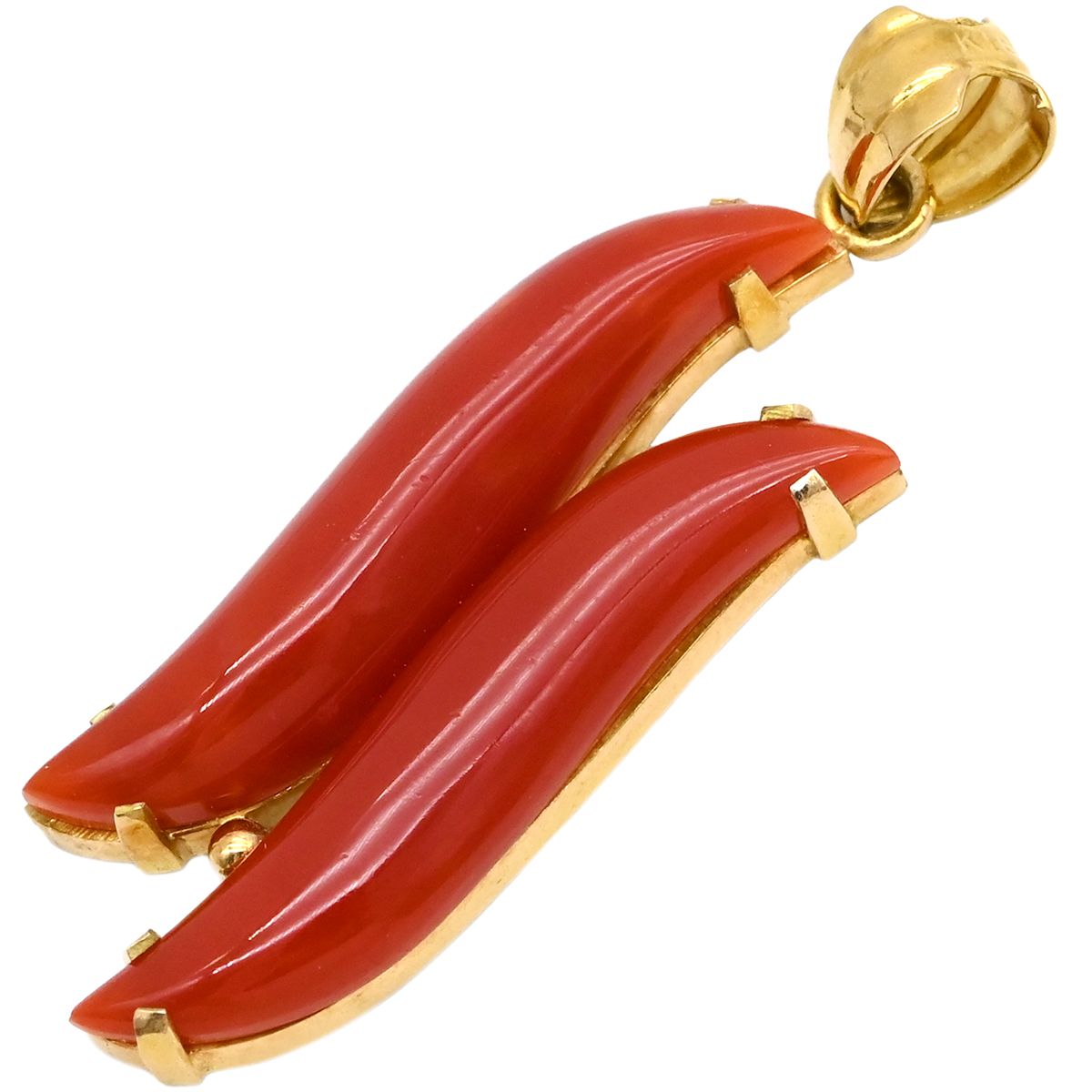 ペンダントトップ 珊瑚 K18YG 珊瑚 イエローゴールド 赤 血赤サンゴ