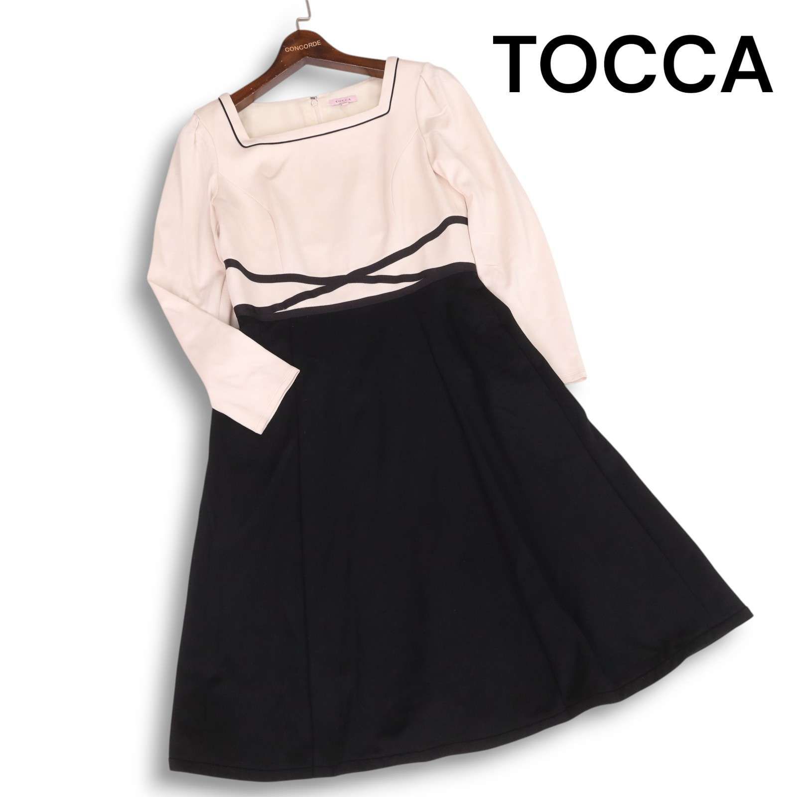 TOCCA ベージュ 長袖ひざ丈ワンピース サイズ2 トッカ TOCCA ベージュ 長袖ひざ丈ワンピース サイズ2 トッカ