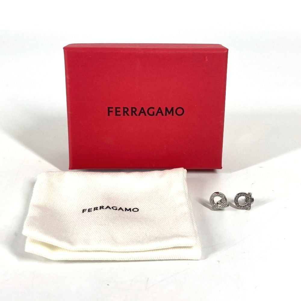 美品 Salvatore Ferragamo ガンチーニ ラインストーン ピアス Ferragamo ガンチーニ ラインストーン ピアス | ゴールドトーン