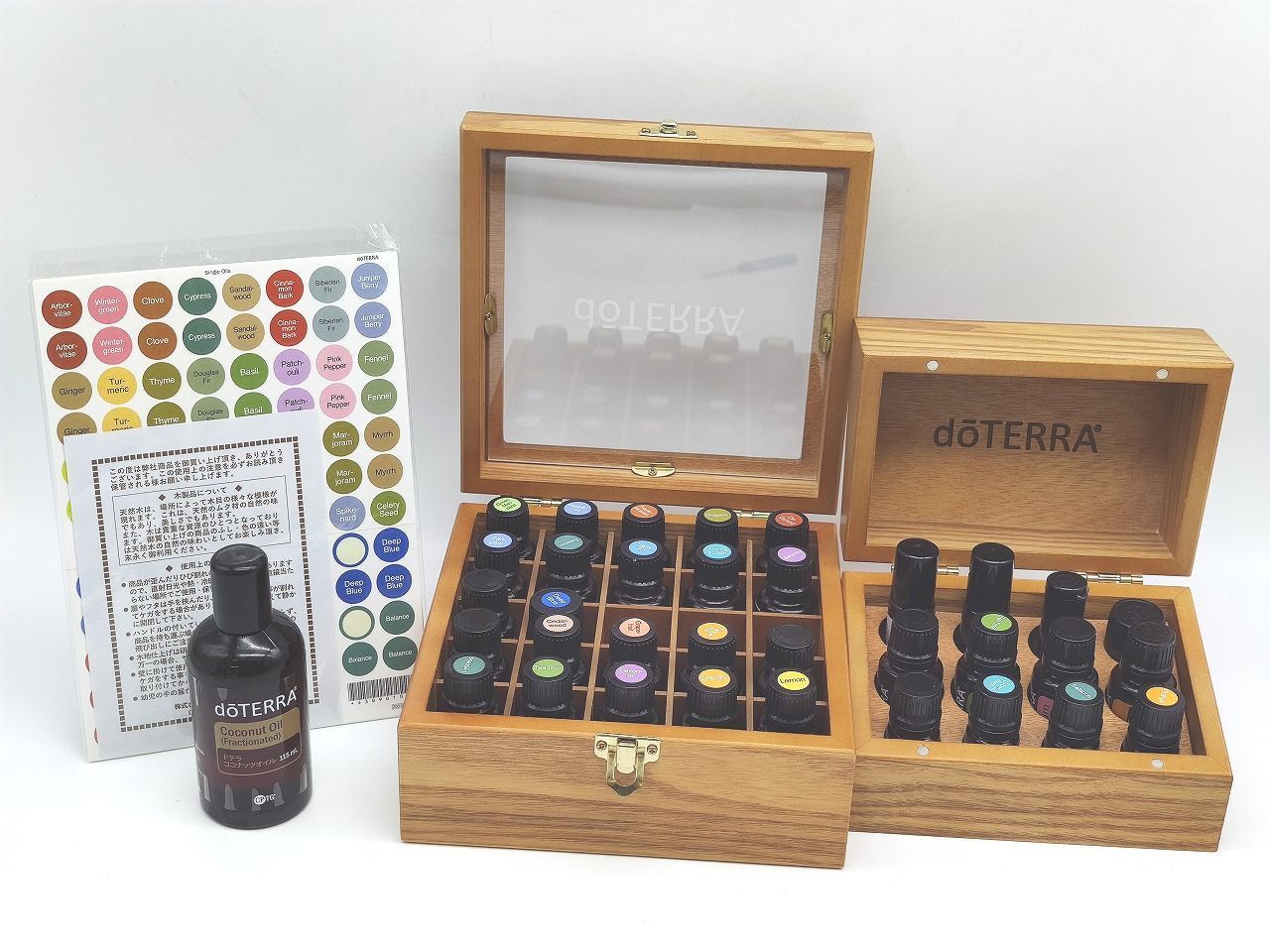 インボイス対応 ドテラ doTERRA エッセンシャルオイル ココナッツオイル 35本 ウッドボックス2 き