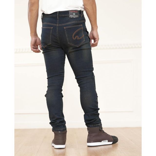 KOMINE WJ-7495R エニグマライトプロテクトフィットジーンズ バイク用 春夏秋向け CEプロテクター ストレッチ Deep Indigo L 32