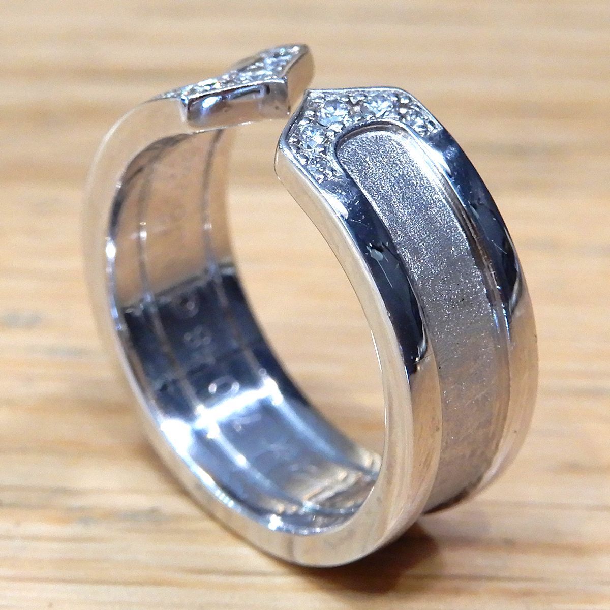 新品同様 カルティエ 研磨済み C2リング ダイヤ ホワイトゴールド 48  