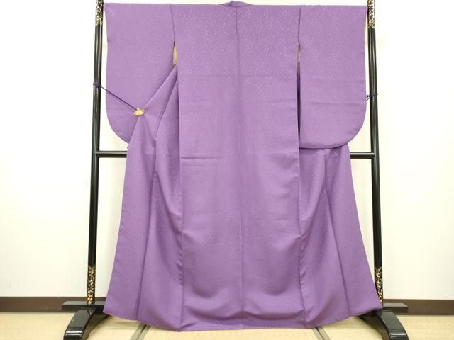 平和屋着物●世界的ファッションデザイナー 山本寛斎 kansaiブランド 小振袖 二尺袖 霞地紋 孔雀 竜胆色 洗える着物 DAAW3828fe