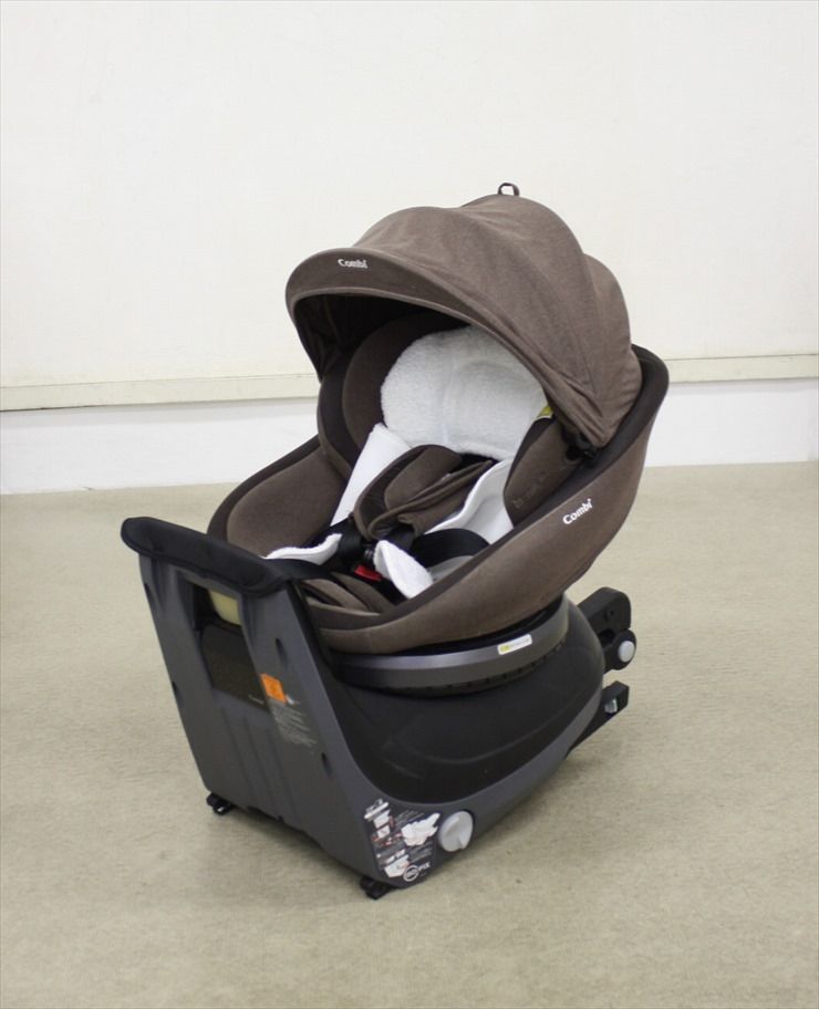 クルムーヴスマート ISOFIX エッグショック JJ-650 ブラウン BR コンビ 一歩進んだベッド型 新生児OK コンパクト設計 クリーニング済み A668004t