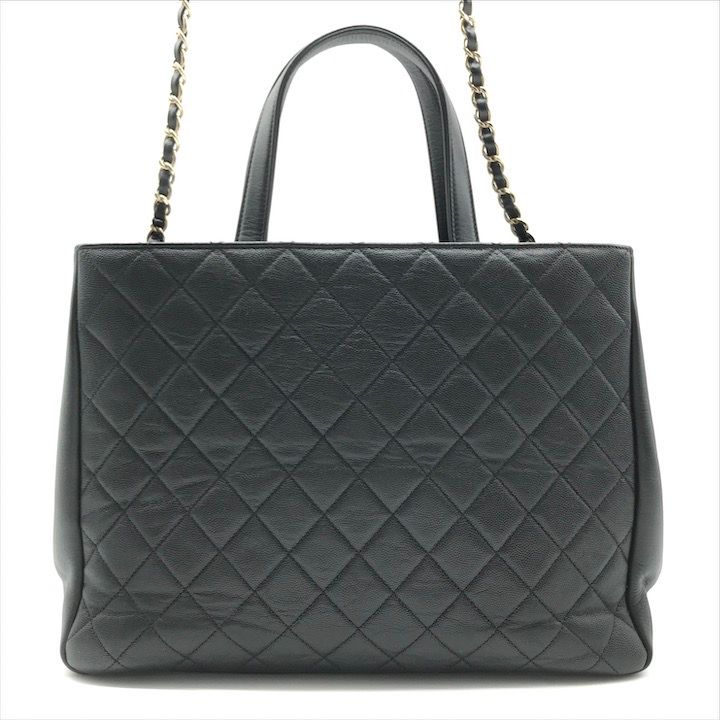超 CHANEL シャネル ココマーク キャビアスキン マトラッセ ターンロック チェーン ショルダー ハンド 2way バッグ ブラック k6778