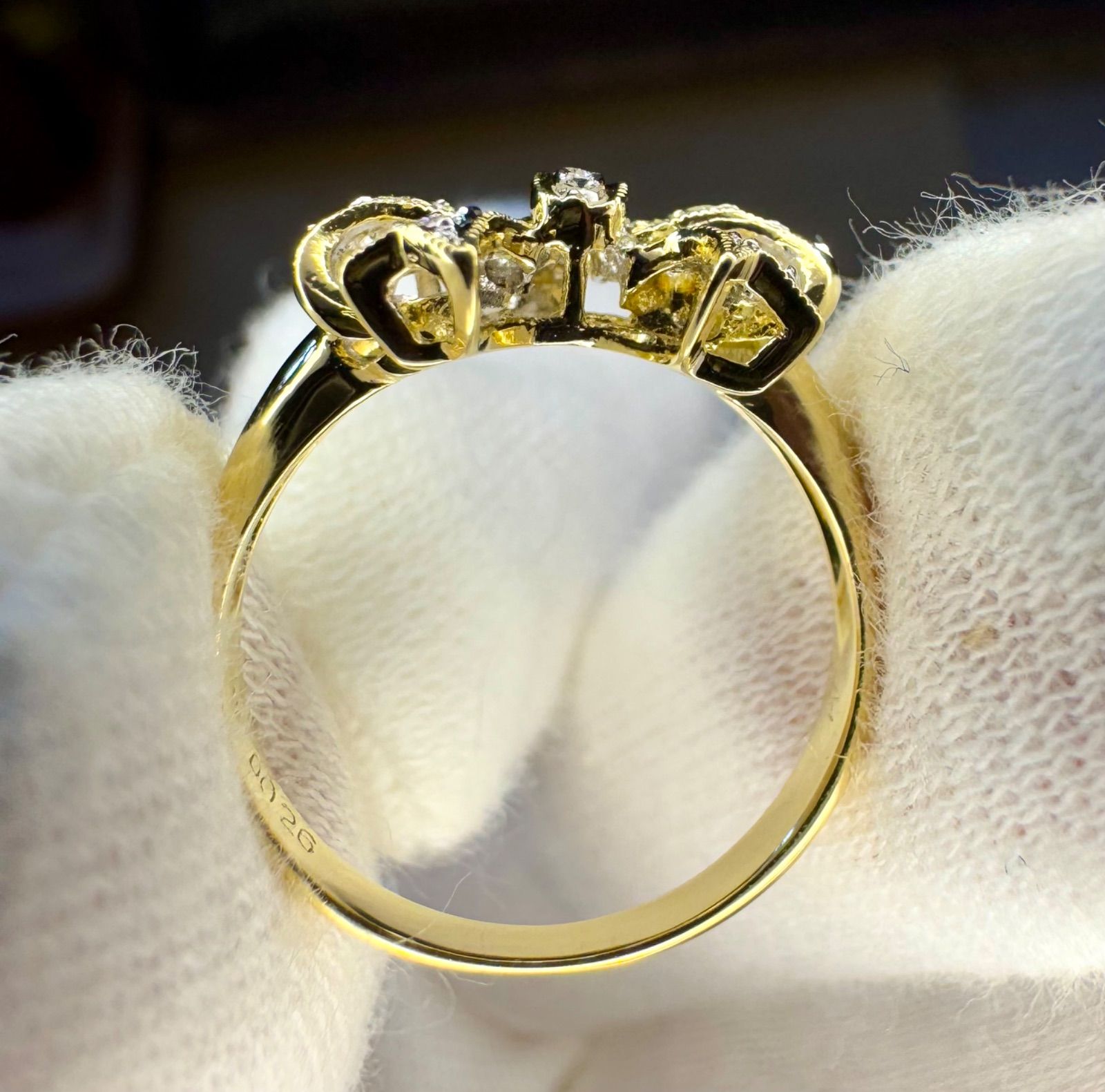 お値下げ◆新品磨き済◆ポンテヴェキオ◆K18YG/WG*9号リボンモチーフリング 新品磨き済◇ポンテヴェキオ◇K18YG/WG*9号*リボンモチーフリング