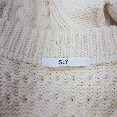 SLY - スライ SLY ニット セーター 長袖 Vネック F アイボリーの