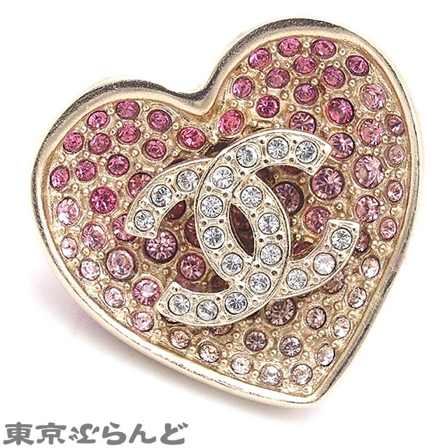 シャネル CHANEL ココマーク ハート ピアス C23P ゴールドx