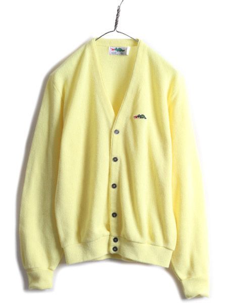 XL-Tall】70s Sears アクリルカーディガン カラシ マスタード 希少色