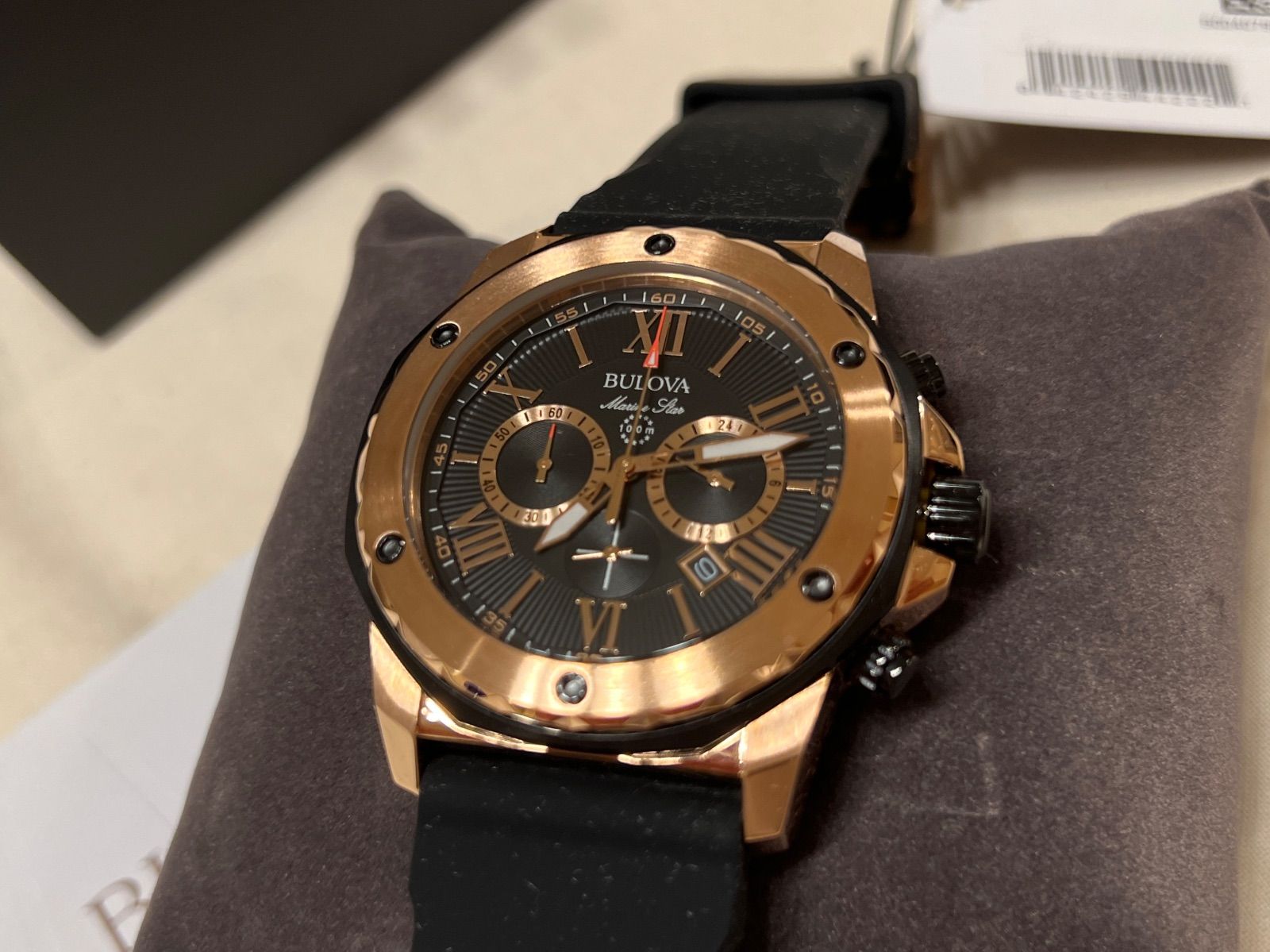 新品 日本未発売 ブローバ 98B104 マリンスター クロノグラフ 腕時計 ②約12cm