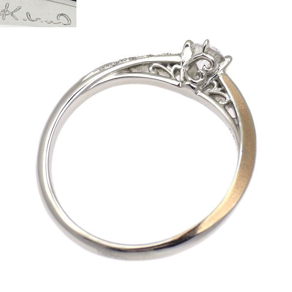 ケイウノ Pt950/ K18PG ダイヤモンド ダイヤモンド リング 0.223ct D  