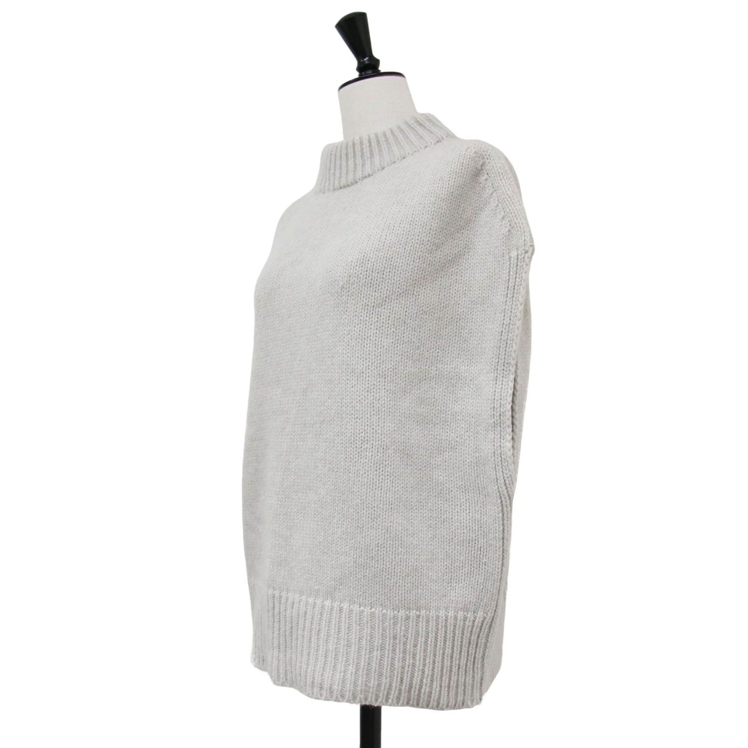 GALERIE VIE ファインウール ビルドネックベスト ライトグレー