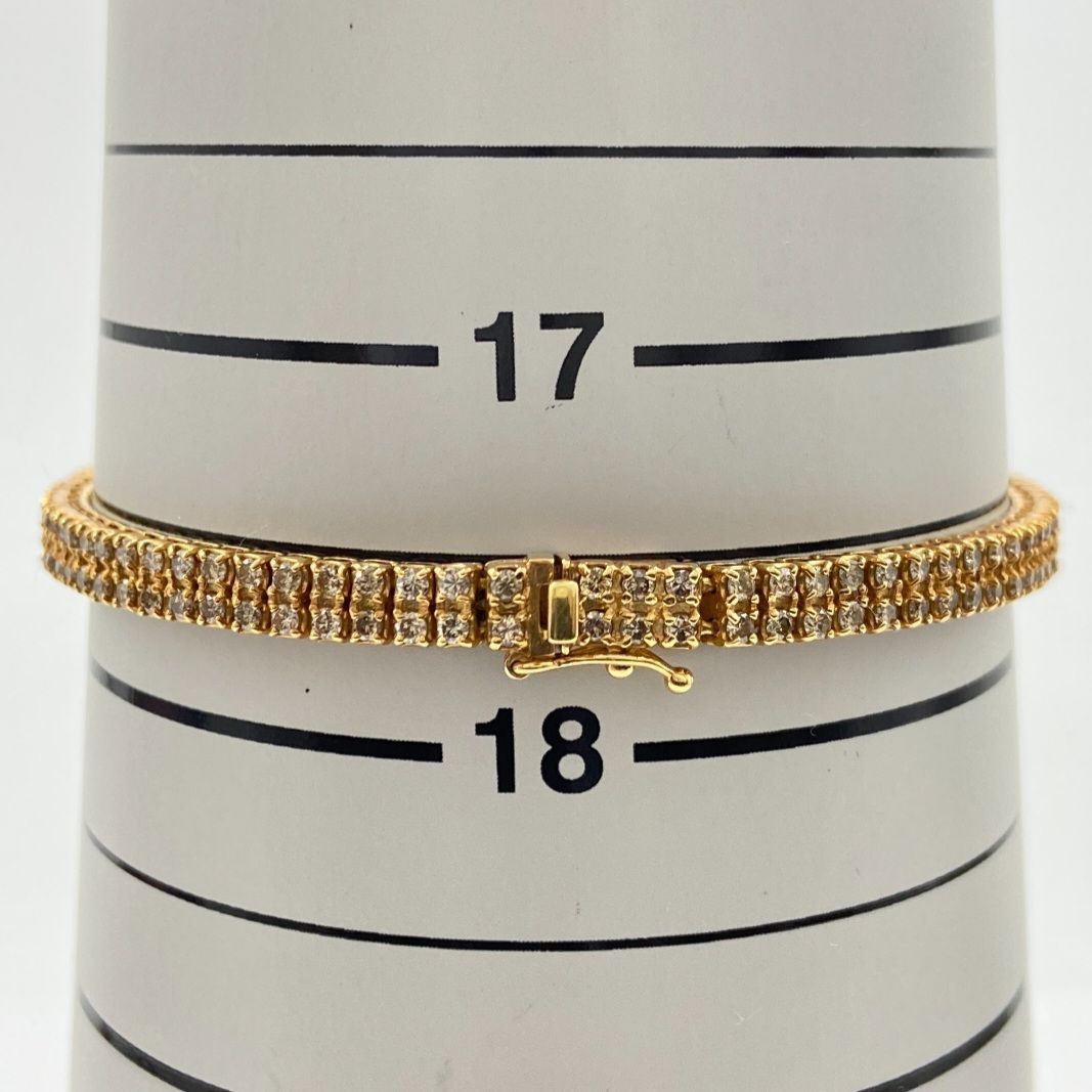 美品】18K 14.9g 天然ダイヤモンド3.1ct テニスブレスレット - メルカリ