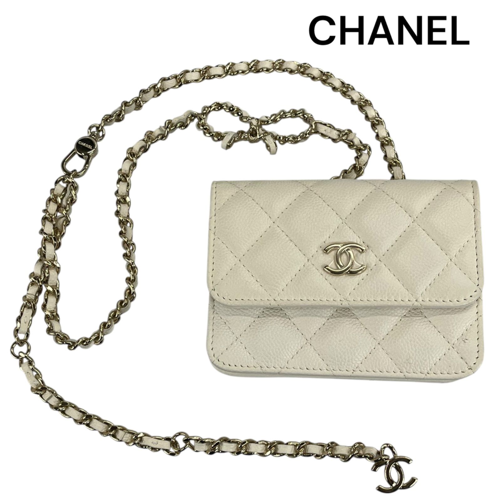 ○美品 シャネル CHANEL チェーン リボン マトラッセ ミニ