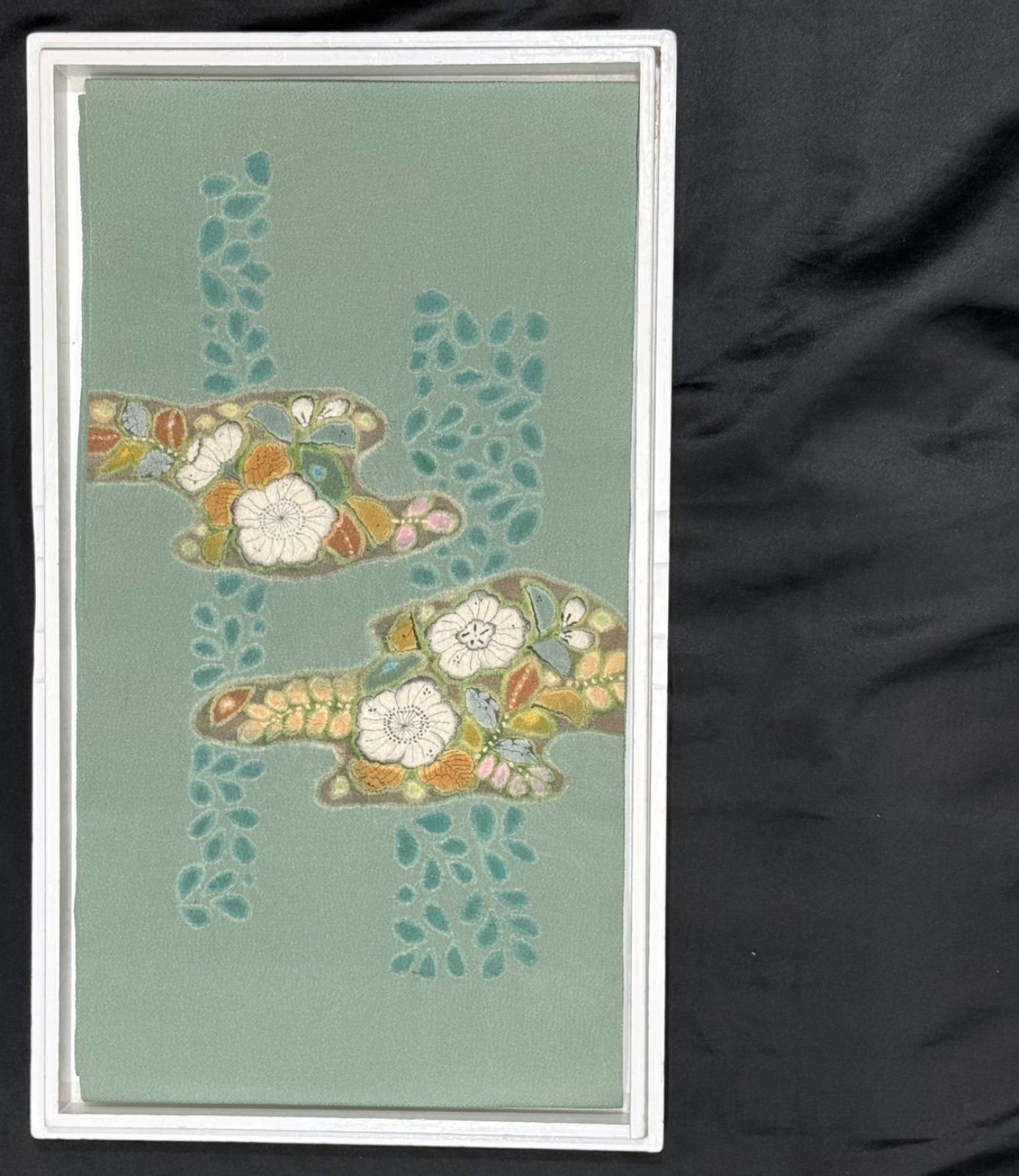k31⭐️辻が花篠原清治作⭐️豪華絢爛綺麗華麗逸品美品長さ374cm正絹青磁名古屋帯 k31⭐️辻が花篠原清治作⭐️豪華絢爛綺麗華麗逸品美品長さ374cm