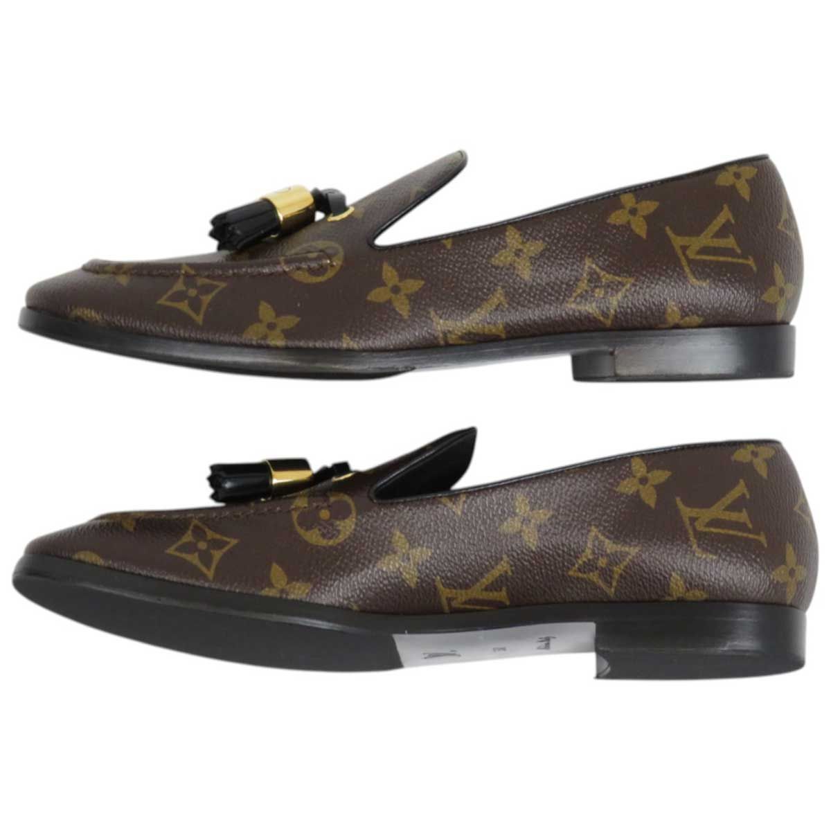 LOUIS VUITTON ブラウンレザーリード ルイ ヴィトン ブラウン ゴールド レザー メッキ レディース