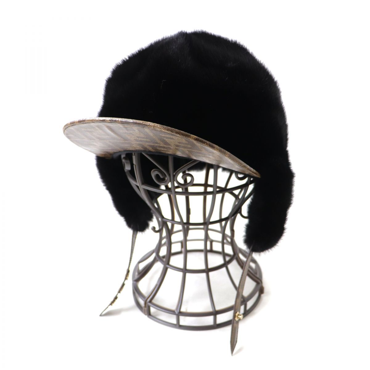 美品☆正規品 FENDI フェンディ FNX096 ズッカ柄 ミンクファー