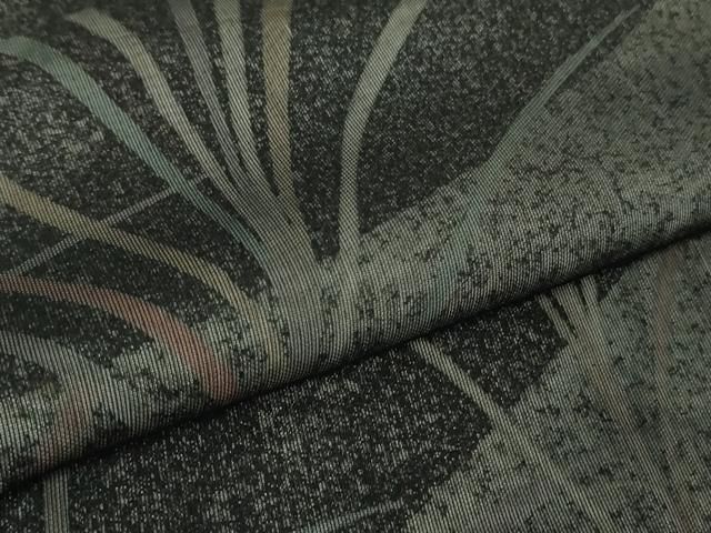 平和屋着物□極上 訪問着 無双 紗袷 紗×紗 芒 すすき 黒地 逸品