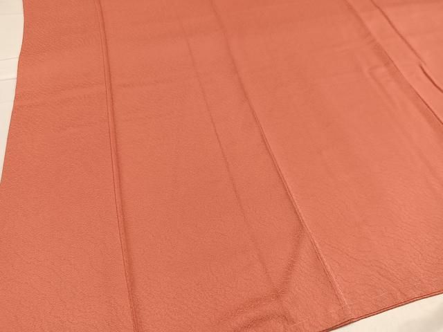上質な色無地 珊瑚朱色