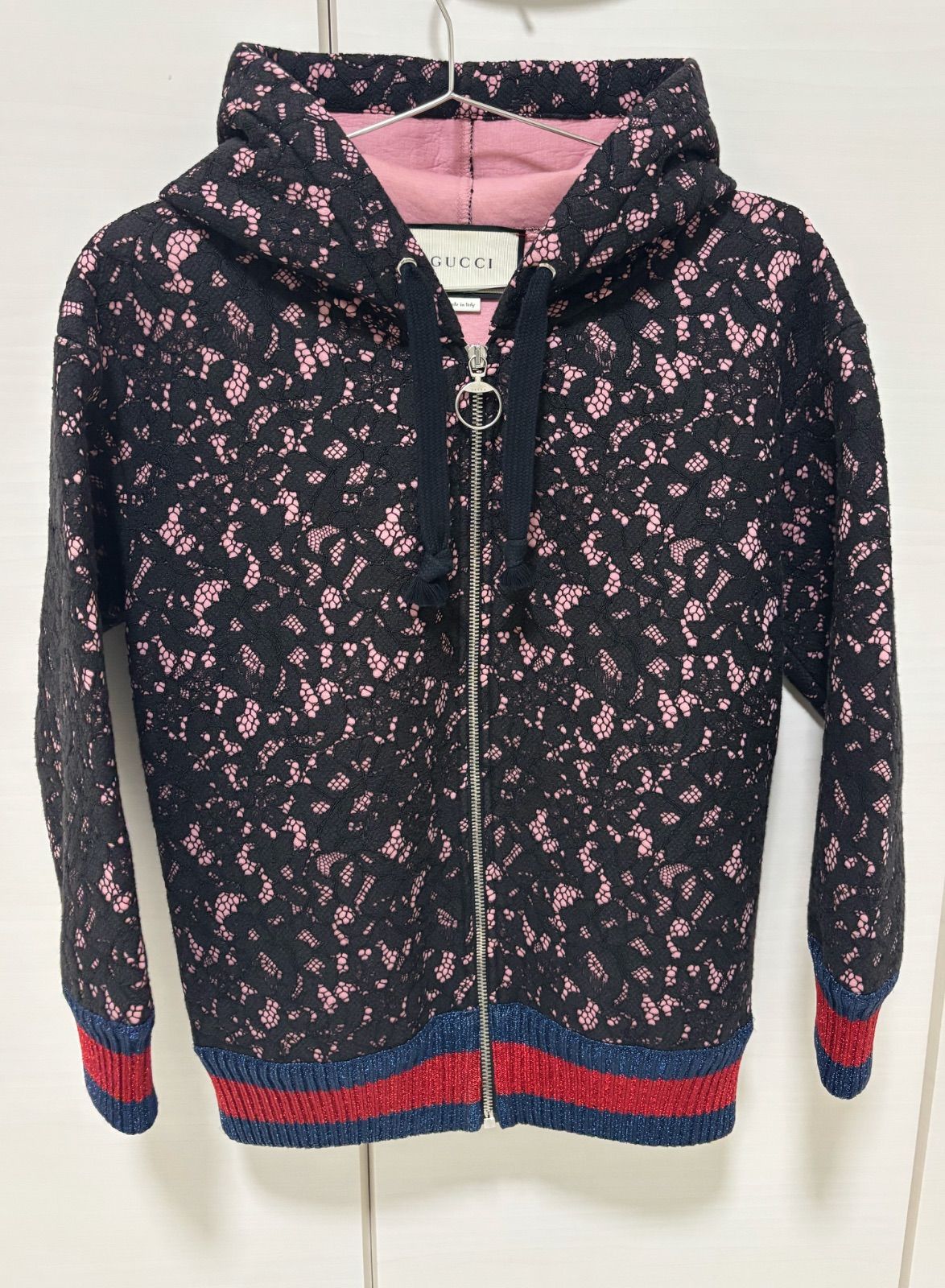 GUCCI グッチ アウター パーカー フーディー レース ピンク ブラック 