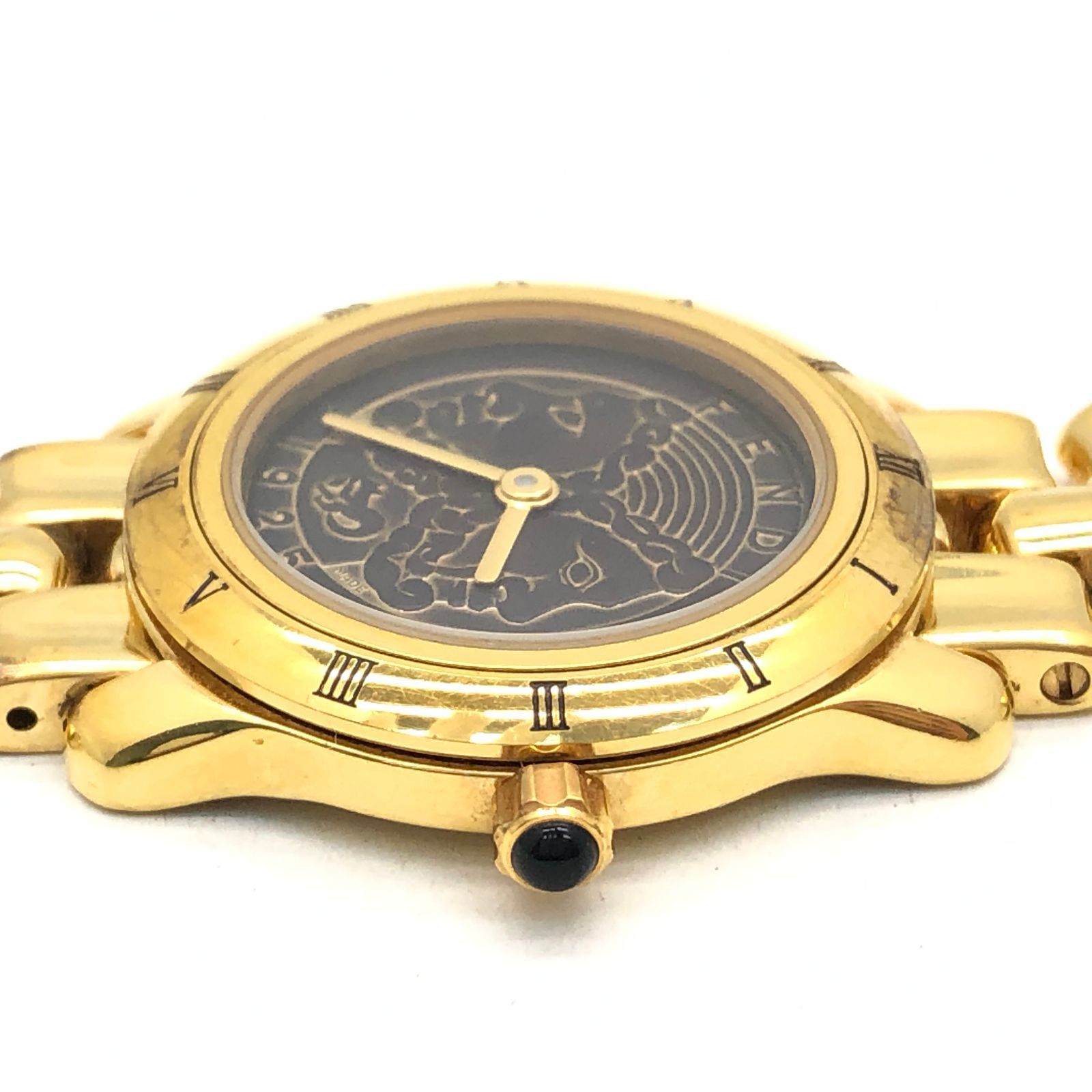 FENDI チェンジベゼル ヴィンテージ 850L クォーツ 腕時計 ゴールド 黒文字盤 稼働品 6-748