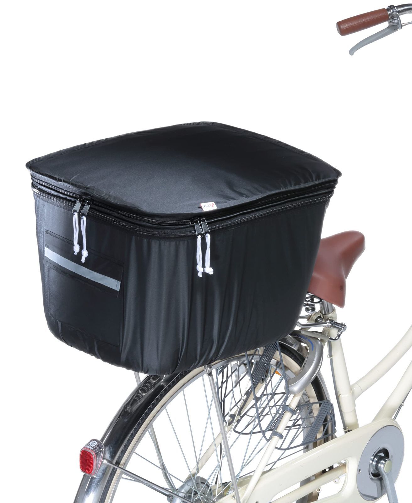 【特価商品】紐留め式 KWR-200BK 2段式後カゴカバー 自転車 ブラック 川住製作所