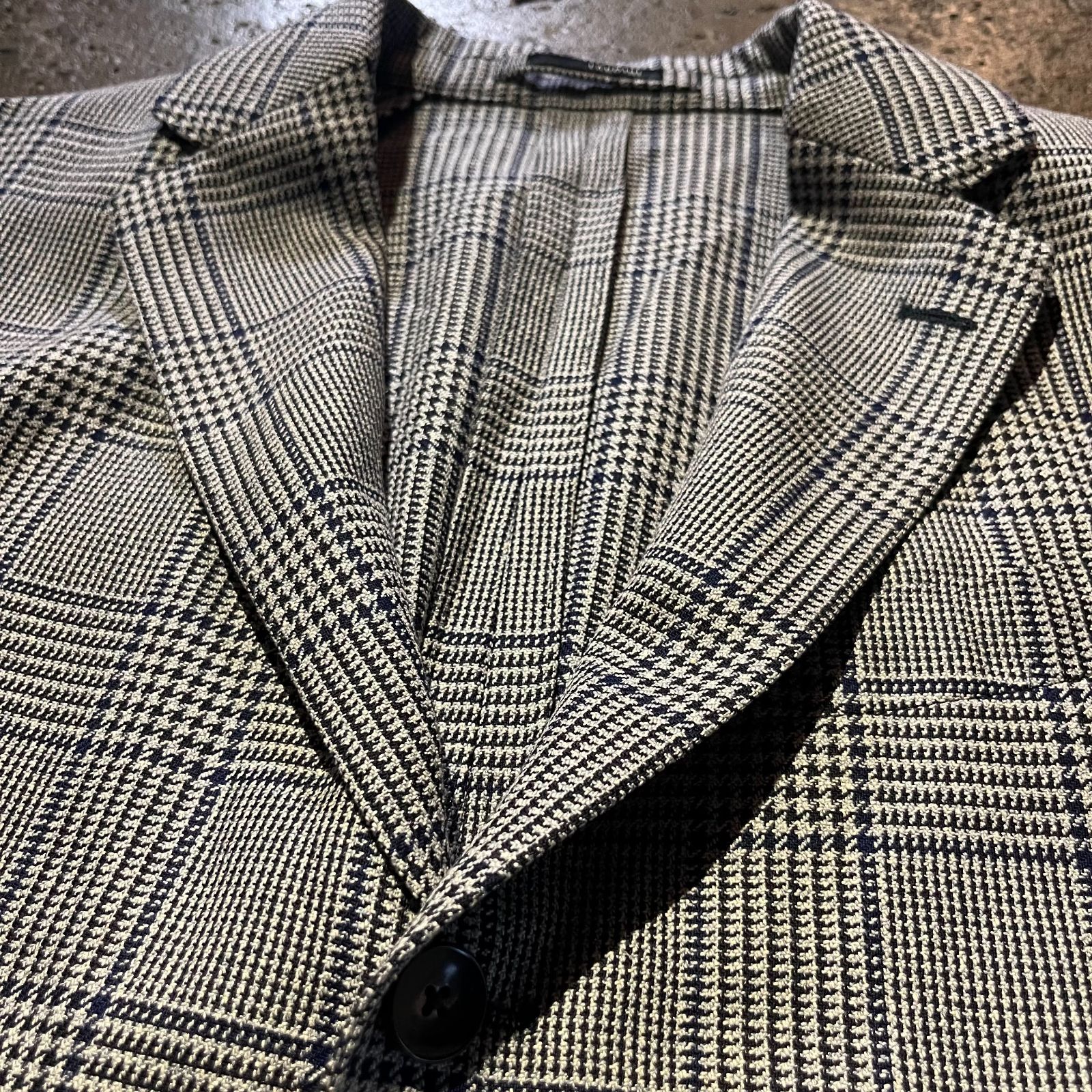 LARDINI ウールシルク3Bジャケット チェック ラルディーニ イタリア製 52 JT903AQ