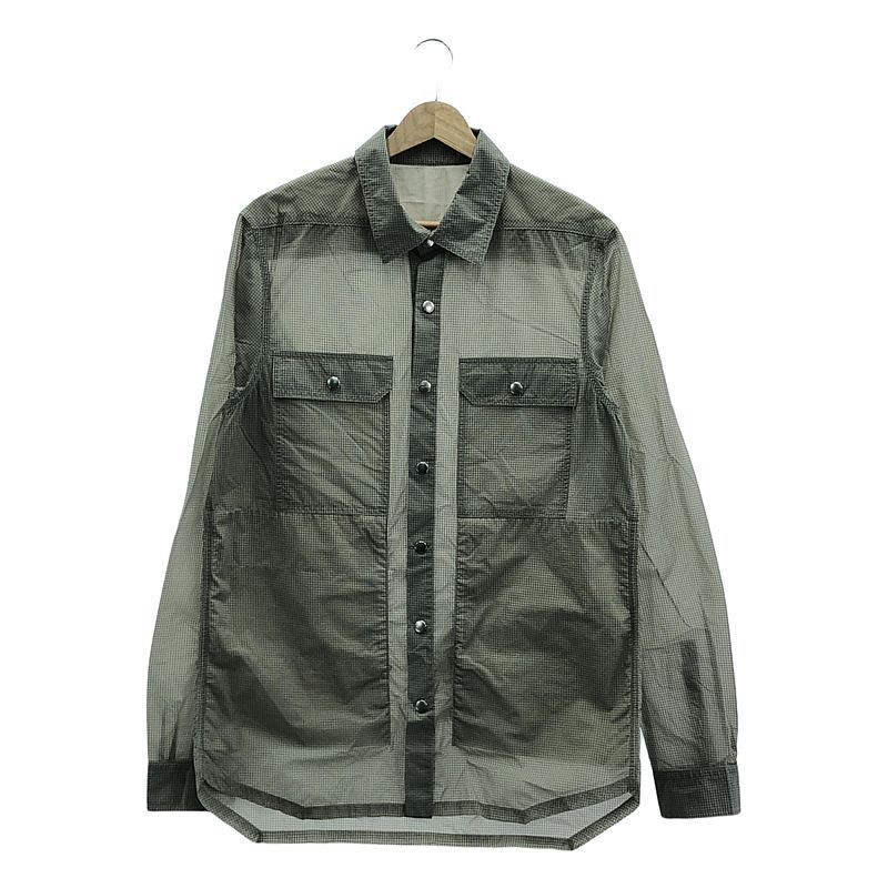 Rick Owens | リックオウエンス | 2025SS | Outer shirt チェック シャツ ジャケット | 46 | グレー | メンズ