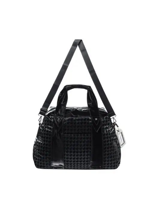 W.ANGLE ワイドアングル 軽量 編まれた ボストンバッグ ブラック