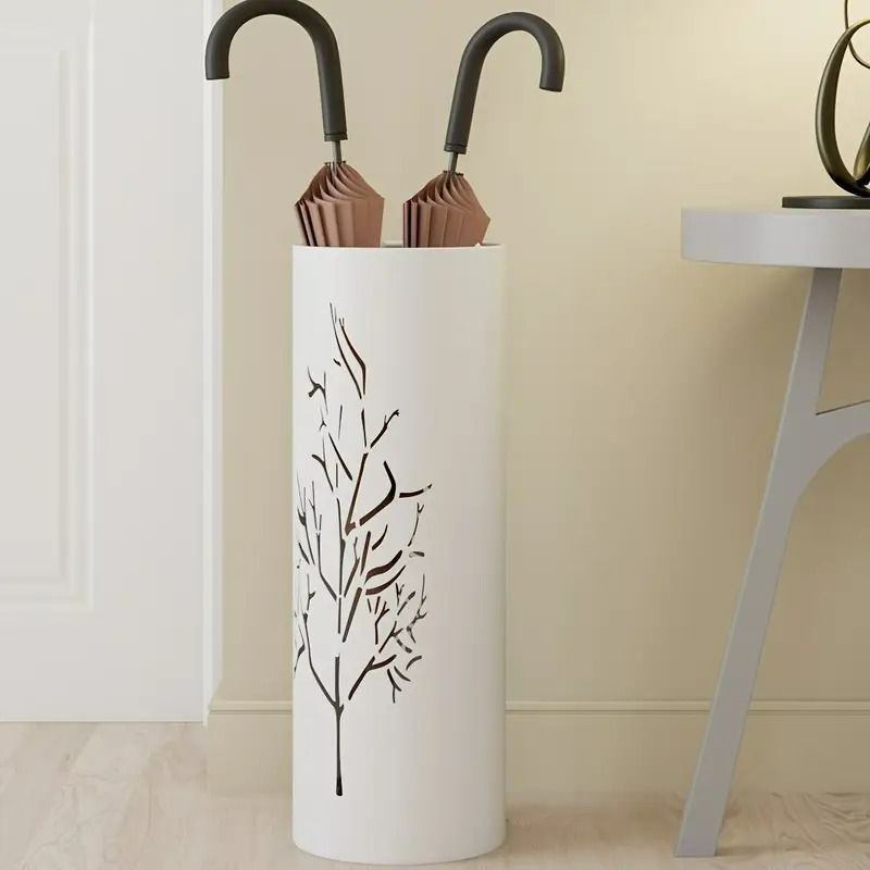 傘立て アンブレラスタンド 陶器製 ホワイト ゴールド モダン アート