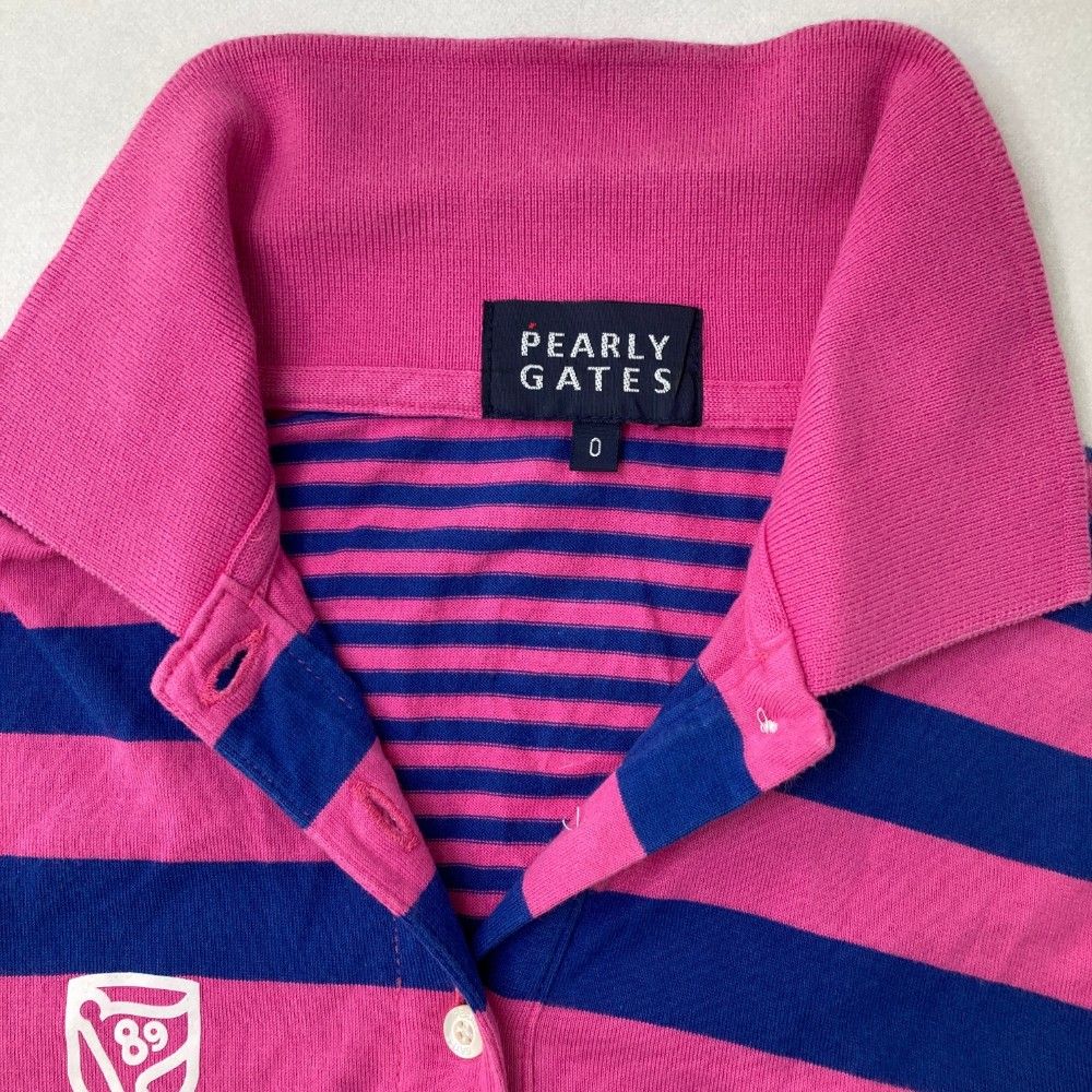 サイズ：0 PEARLY GATES パーリーゲイツ 半袖ポロシャツ ボーダー柄