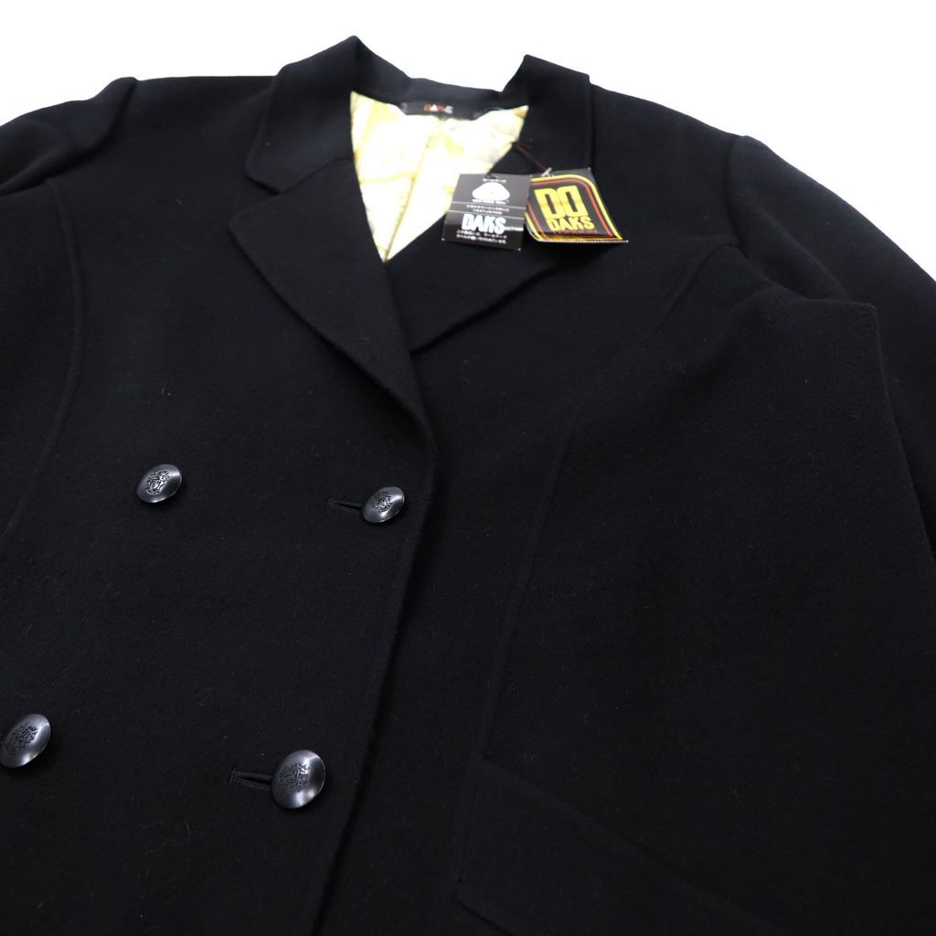 DAKS ダブルブレスト チェスターコート 13BR ブラック ウール カシミヤ