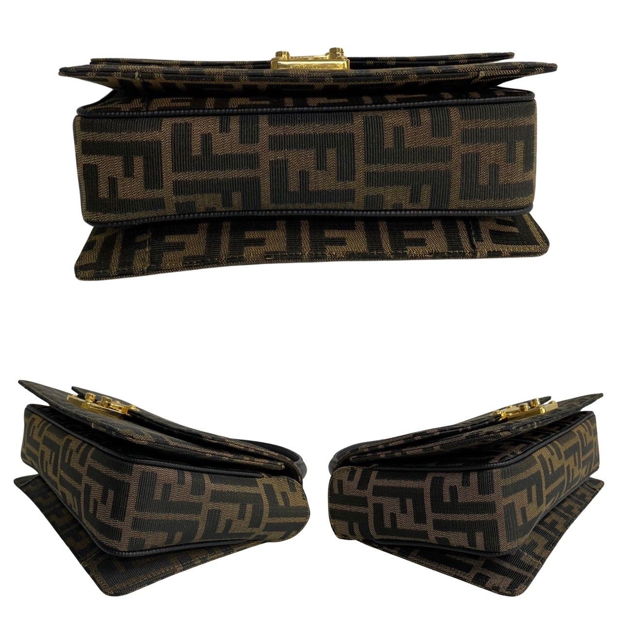 極 美品 FENDI フェンディ ズッカ 柄 ロゴ 金具 キャンバス エピ 