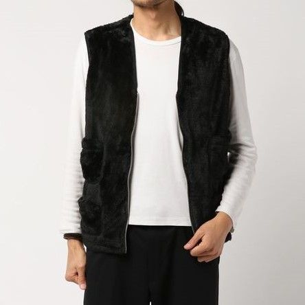 POP TRADING COMPANY ポップトレーディングカンパニー HAROLD REVERSIBLE VEST ボアリバーシブルベスト L ブラック ジレ トップス g16672