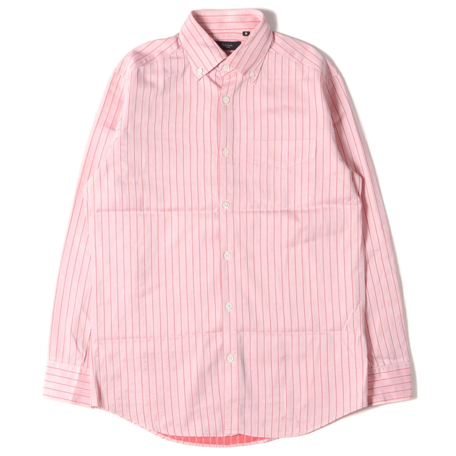 Paul Smith ポールスミス シャツ サイズ:M ストライプ フォーマル ドレス シャツ 長袖 コンバーチブルカフス LONDON ピンク トップス カジュアルシャツ ブランド