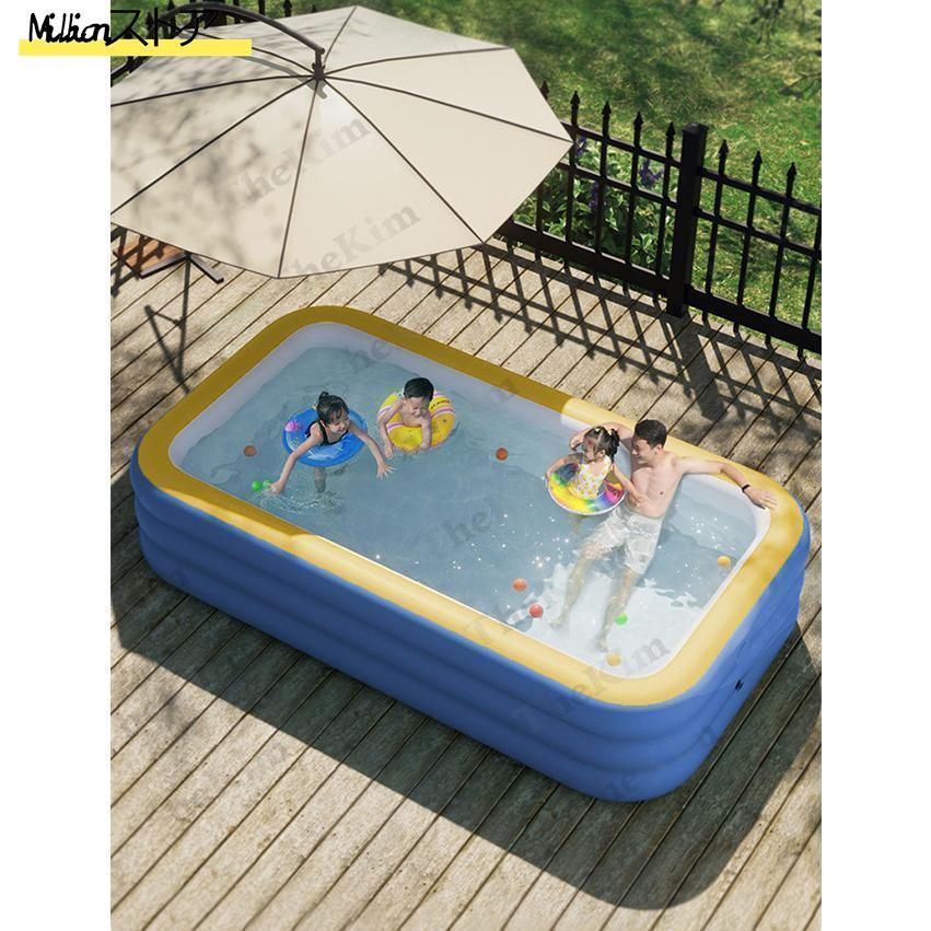 ユニーク プール 子供用プール 付き 家庭用プール 自動膨張 エアープール 大型 電動ポンプ 空気入れ 収納便利 猛暑対策 アウトドア 水遊び お庭 科学
