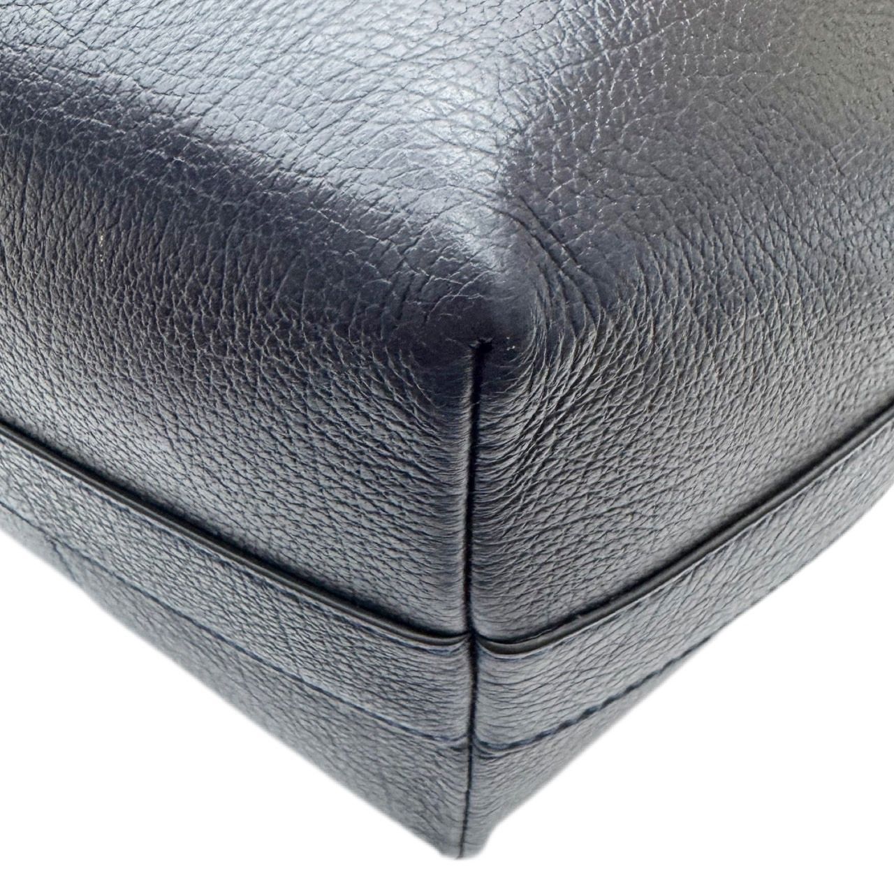 COACH コーチ 2WAYショルダーバッグ レザー ネイビー 巾着型  