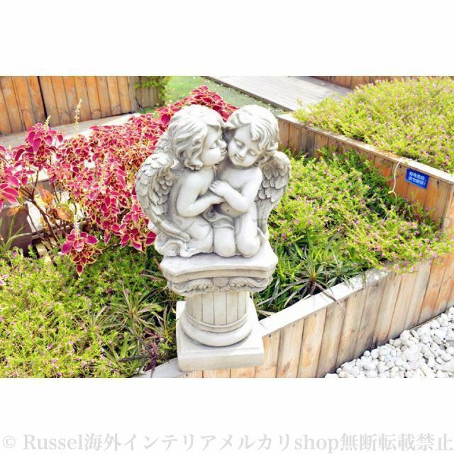特大エンジェル 天使 彫刻 ガーデンオーナメント オブジェ 庭