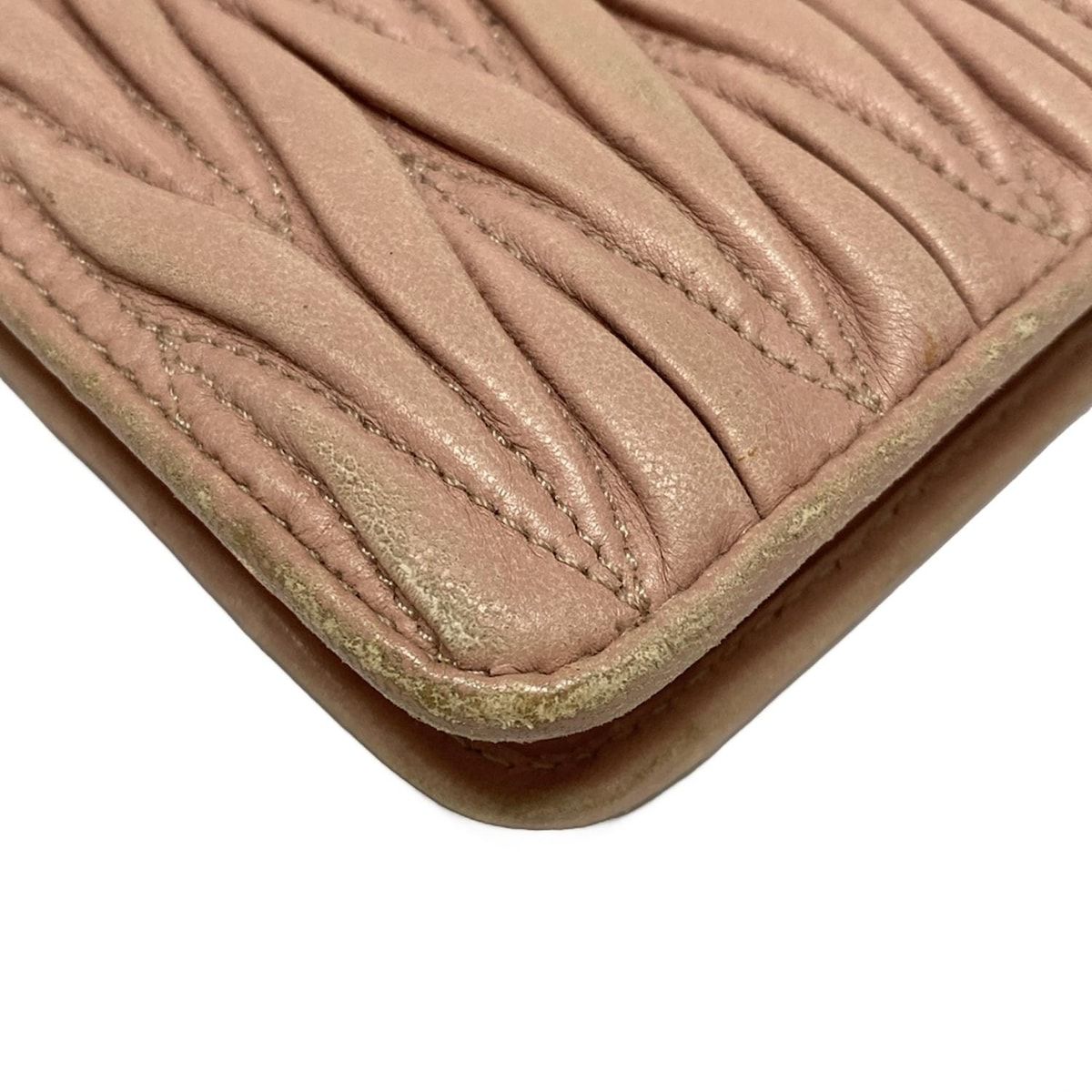 ミュウミュウ L字ファスナー長財布 5M1183 ピンク やぎ革 MIUMIU miu