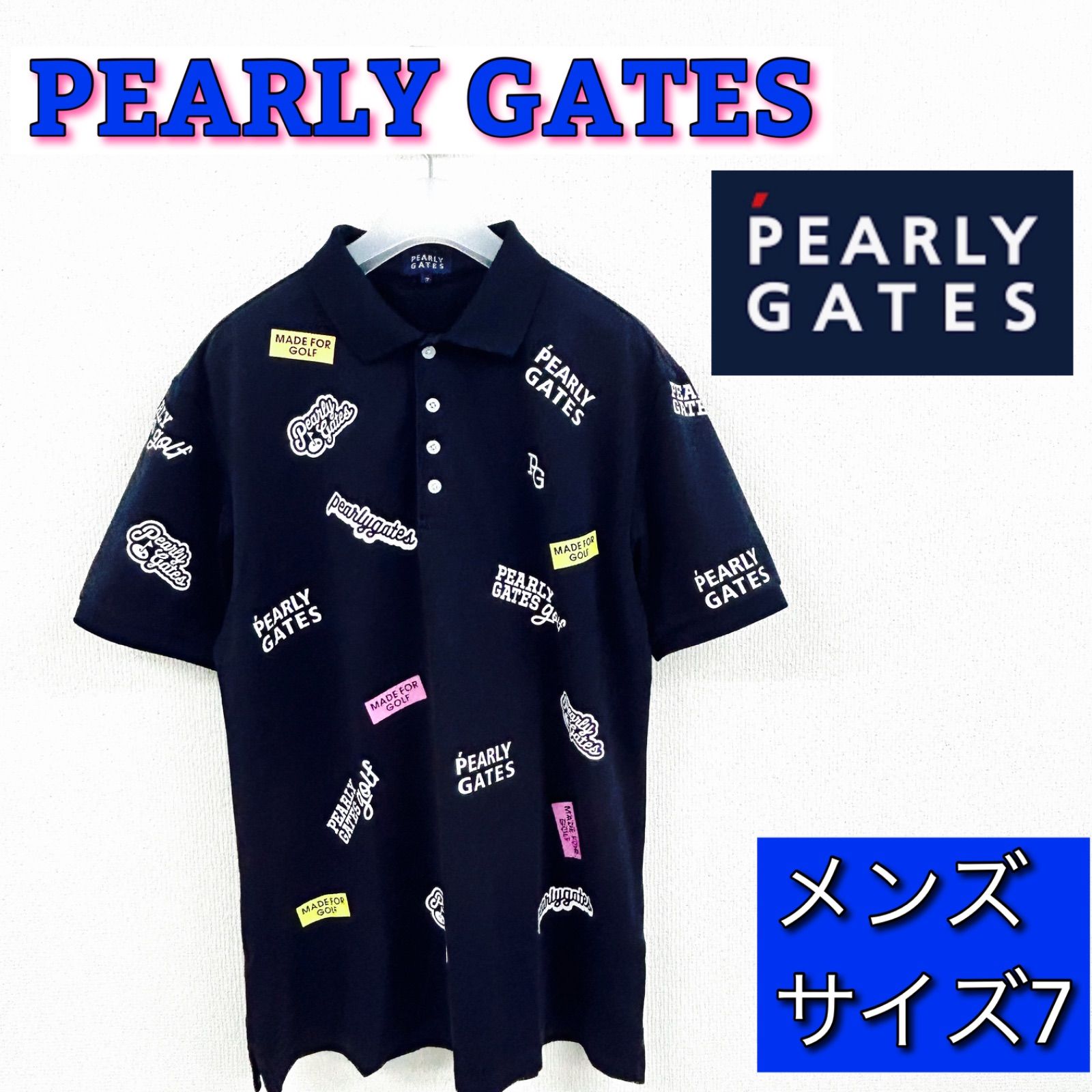 PEARLY GATES パーリーゲイツ 半袖ポロシャツ メンズ サイズ7 ネイビー