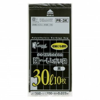 ジャパックス コンパクト強〜いポリ袋30L 黒 10枚×60冊 PR3K
