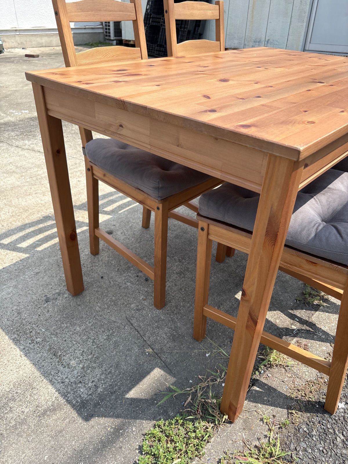 【直接取引限定】IKEA ヨックモック　テーブル 118x74cm+イス3脚 IKEA JOKKMOKK テーブル&チェア4脚イケア アンティークステイン4
